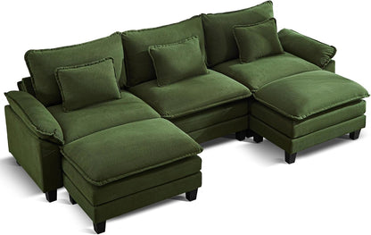 URRED Modular Sectional Sofa Comfy Cloud Couch, Modern Corduroy Sofa Sleeper Deep Seat Couches with