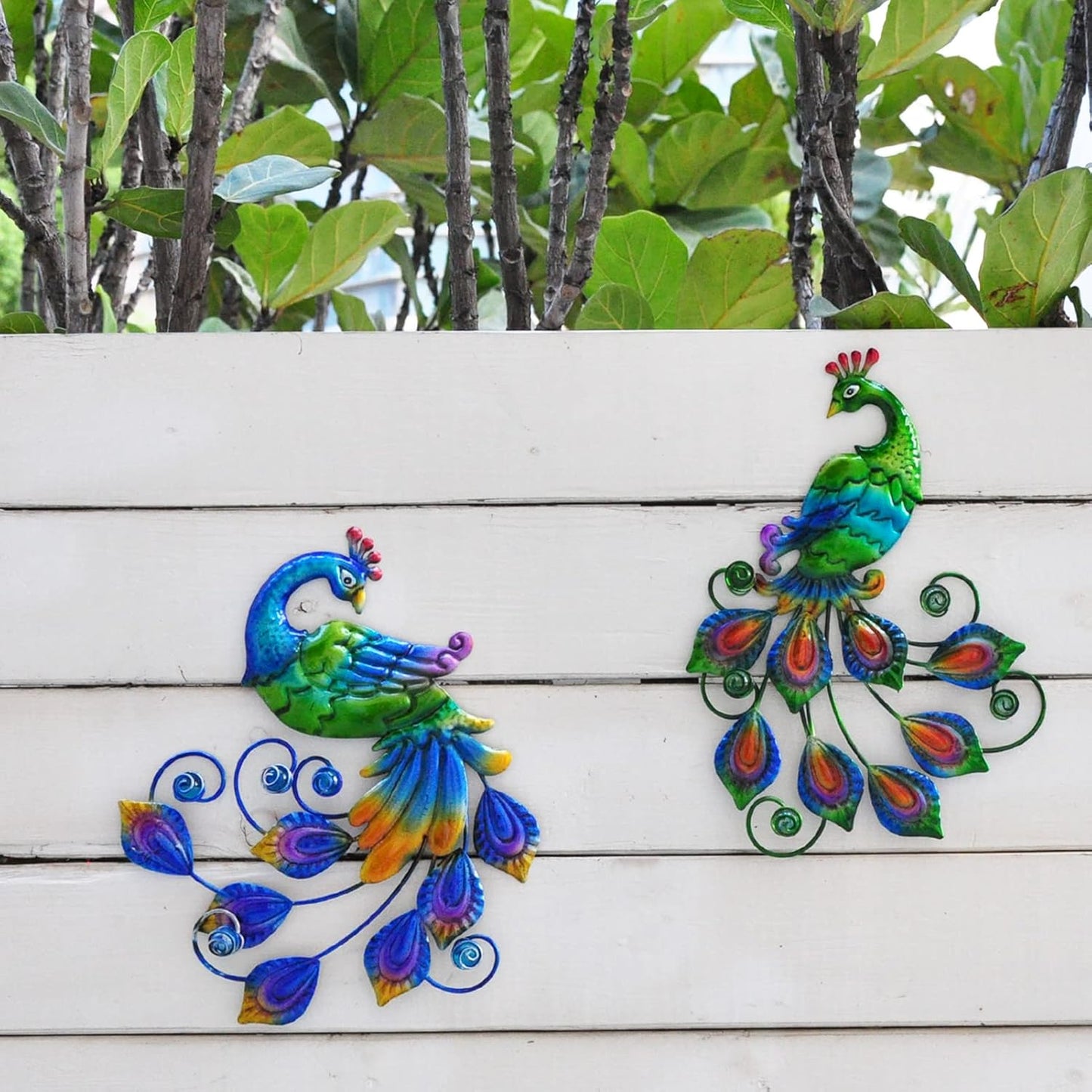 Tuokiuhn Metal Peacock Bird Wall Art Bird Wall Decor Outdoor Wall art Suitable for Outdoor Metal