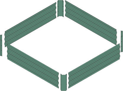 4x4x1ft Metal Raised Garden Bed Kit，Galvanized Garden Bed Box for Vegetables, Flowers, Herbs, and