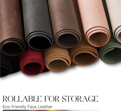 MOSAYT Vinyl Placemats Set of 6-12 X 17 Inch - Faux Leather 100% Waterproof Oil-Proof Wipeable PU
