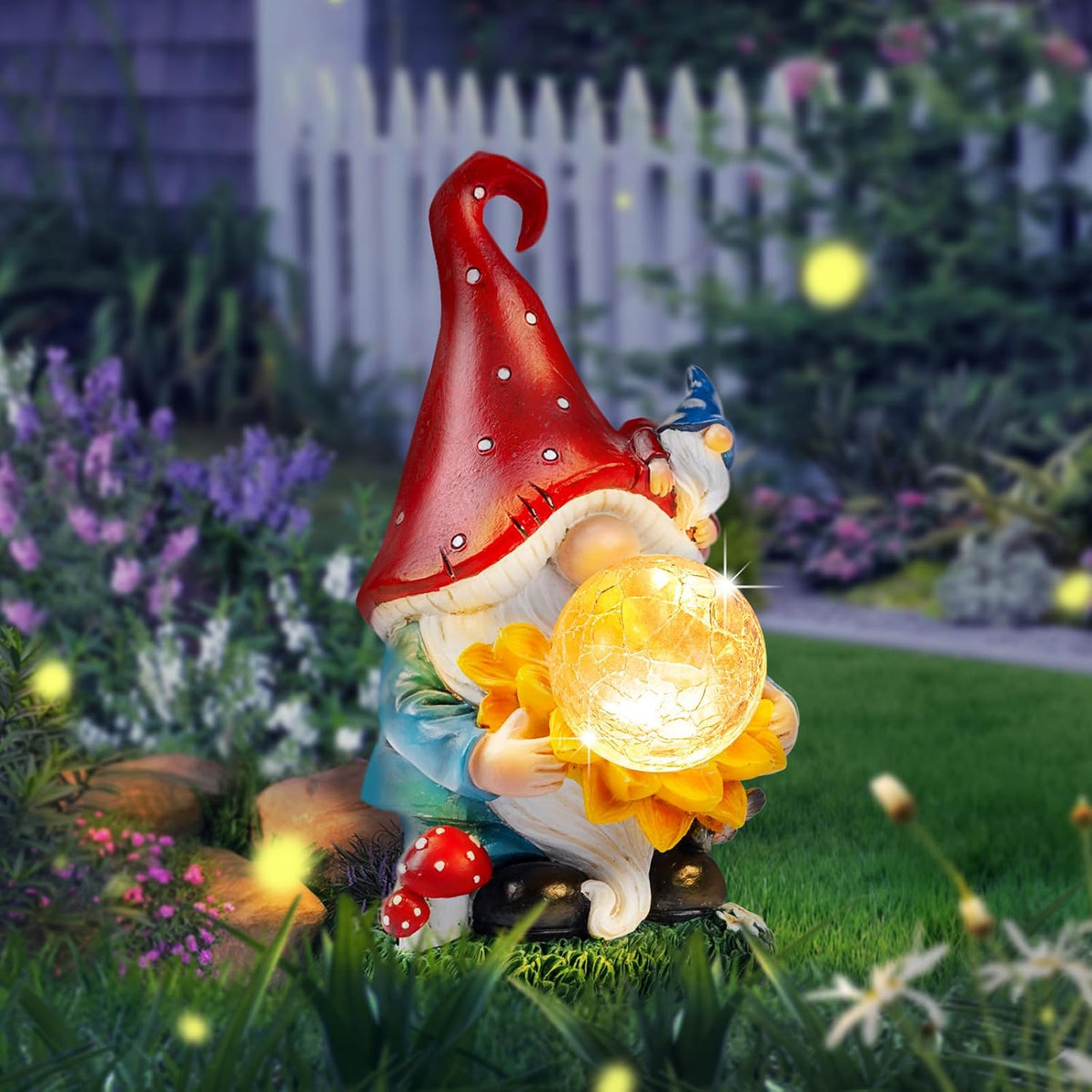 Solar Gnomes Garden Decor Outdoor Statues, Gnomes Gardening Gifts for Women Mom, Gnomes Decorations