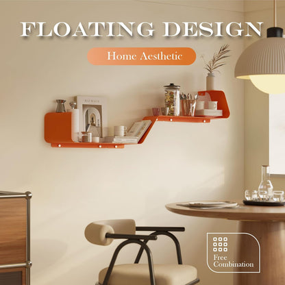 Floating Shelves, Wall Shelf, Set of 3 Wall Mounted Metal Shelves with Unique Design for Wall