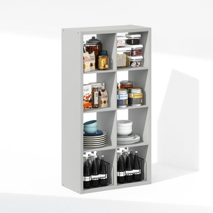 Furinno Cubic Extra Thick 8-Cube Closet Organizers and Storage, Light Grey