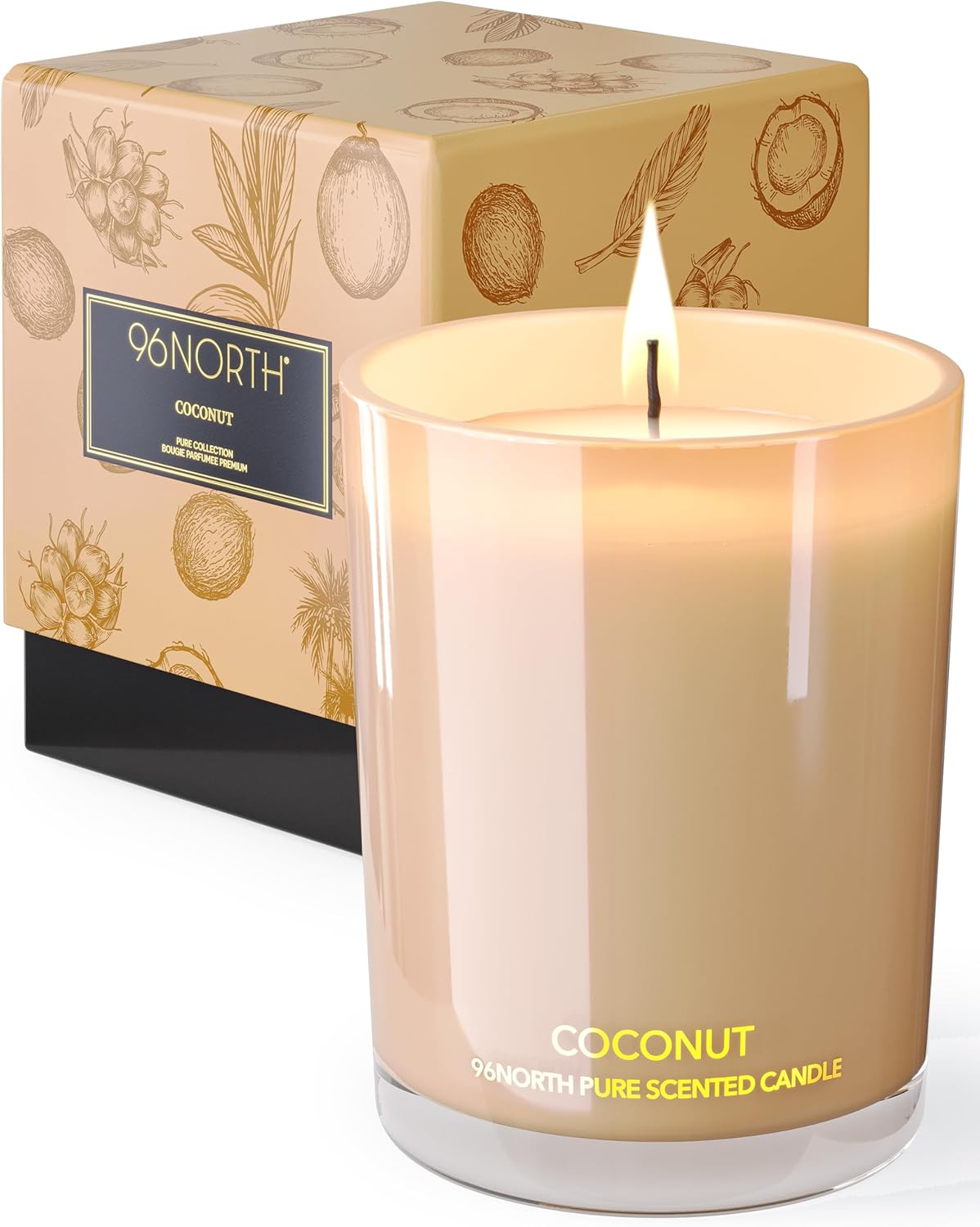 96NORTH | Pure Coconut Candle | 100% Natural Soy Wax | One Wick Jar Candle | Natural Fragrance