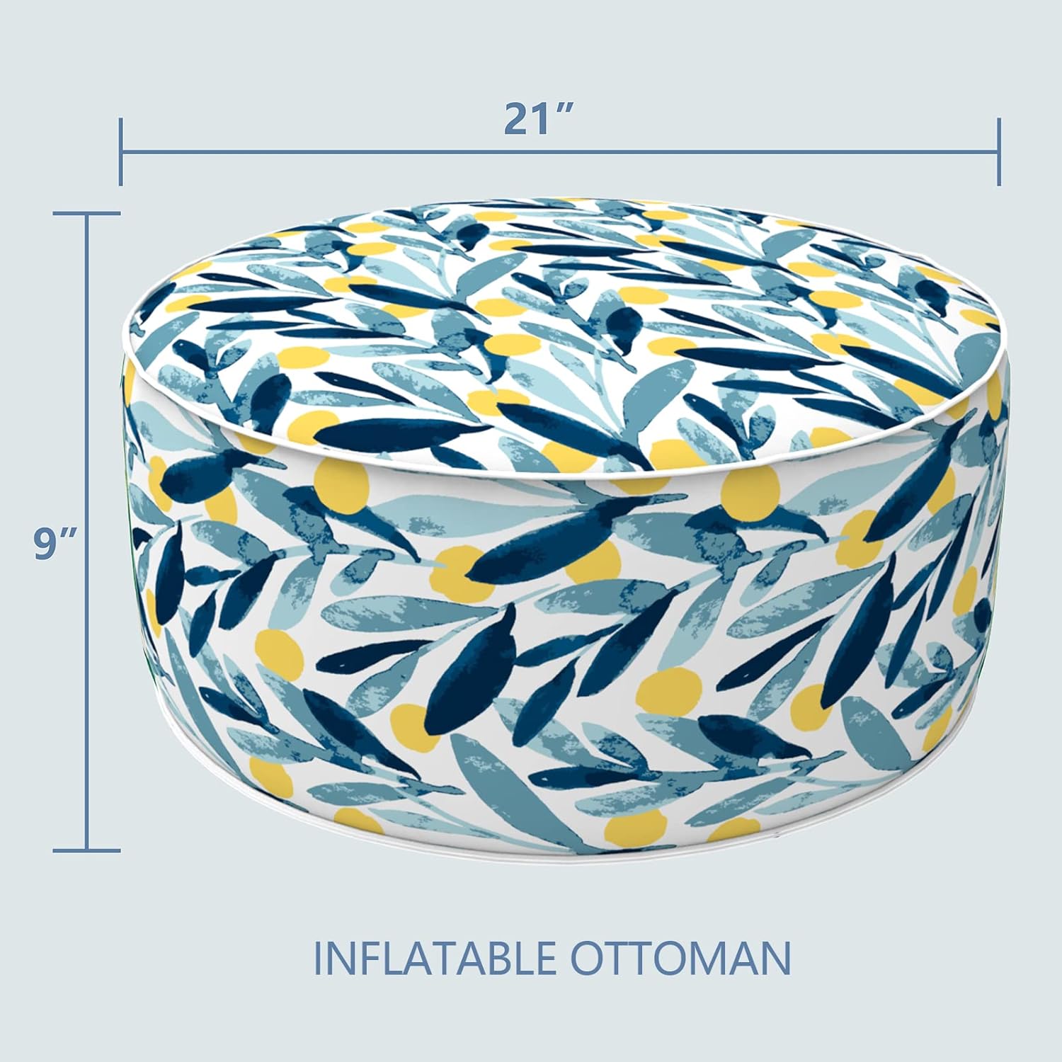 LVTXIII Outdoor/Indoor Inflatable Stool Ottoman, All Weather Patio Footrest Pouf, Portable Round
