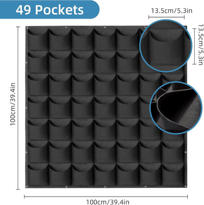 49 Pockets Hanging Planter Bags, Hanging Vertical Wall Mounted Plant Planting Grow Bags, Herb