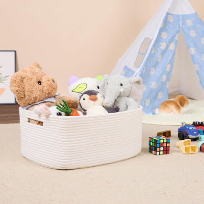 Large Storage Baskets for Shelves, Closet Organizers Bins for Clothes Blanket Towels, Baby Nursery