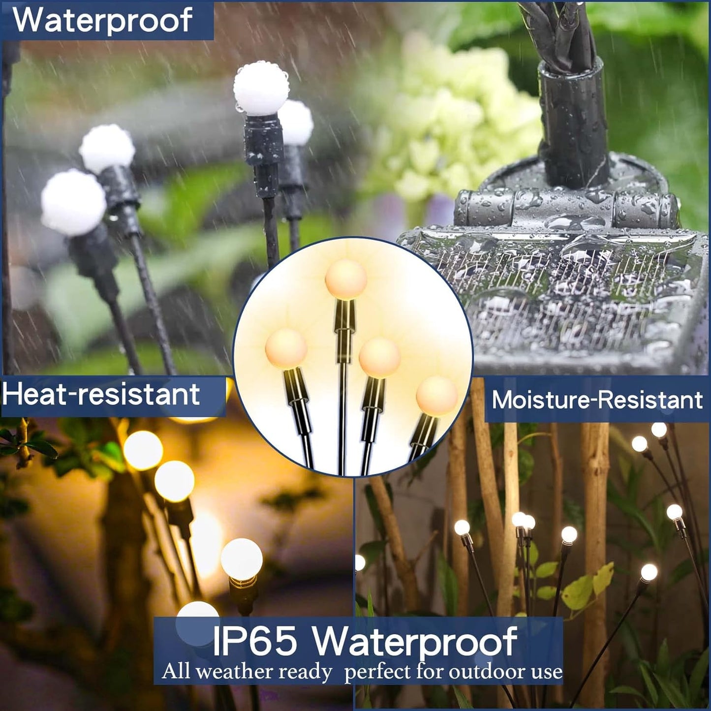 TONULAX Solar Garden Lights - Upgraded Solar Swaying Light, Sway by Wind, Outdoor Lights, Yard