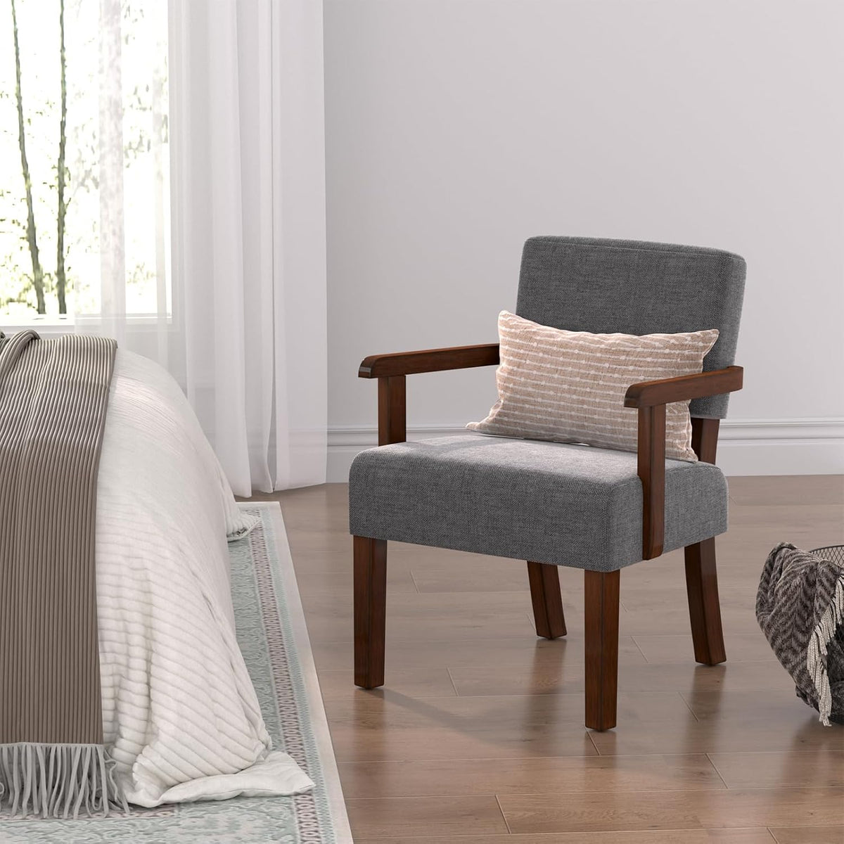 Oversize Accent Chair with Soft Seat and Armrests for Living, Dinning, Bedroom, Reading, Waiting