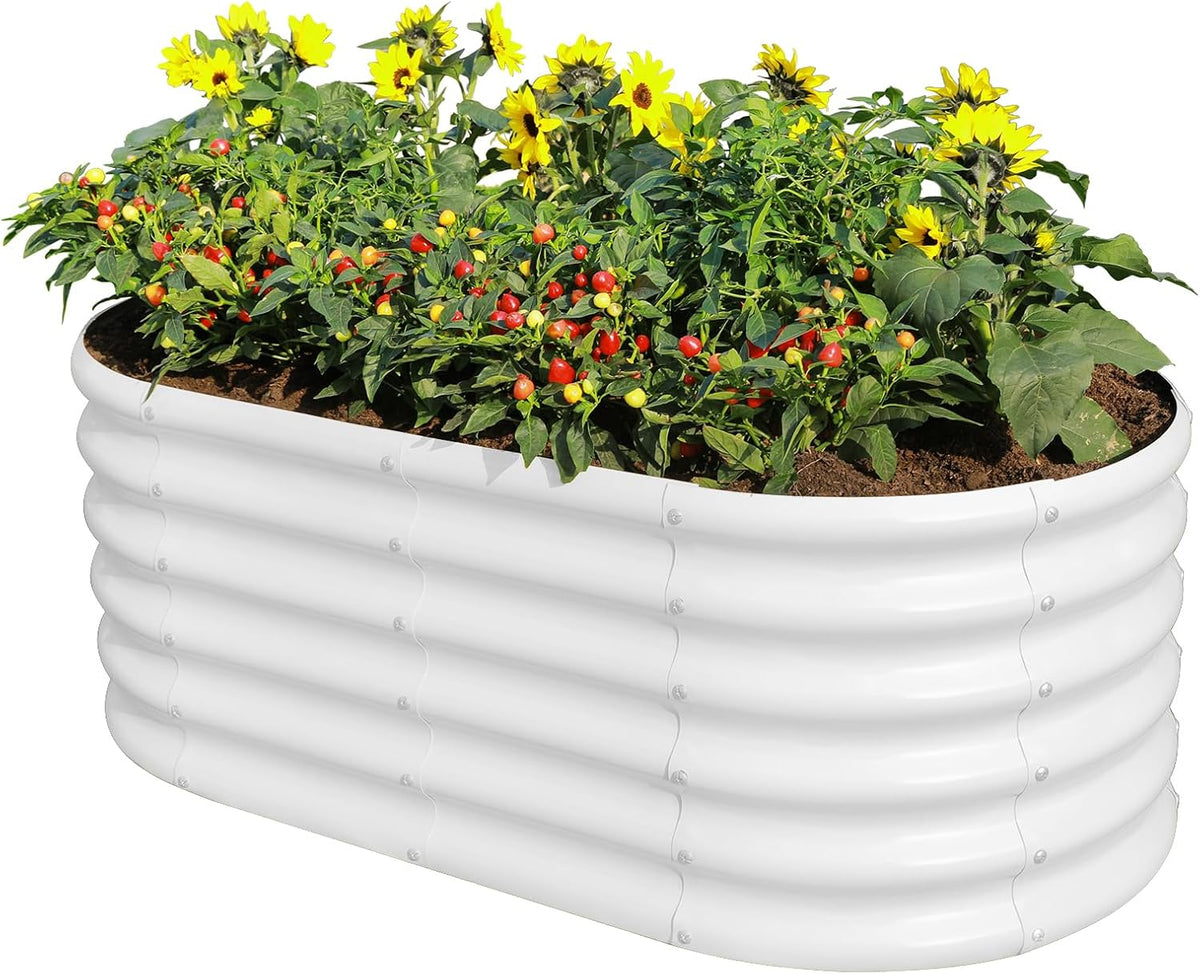Land Guard 18“ Tall 4×2ft Galvanized Raised Garden Bed Kit, Galvanized Planter Garden Boxes