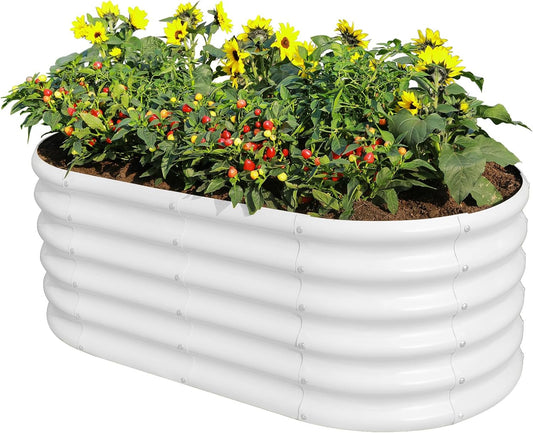 Land Guard 18“ Tall 4×2ft Galvanized Raised Garden Bed Kit, Galvanized Planter Garden Boxes