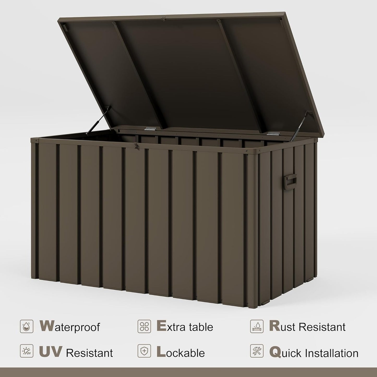 PURPLE LEAF Outdoor Deck Box 120 Gallon Waterproof Lockable Storage Box Container with Lid Deck