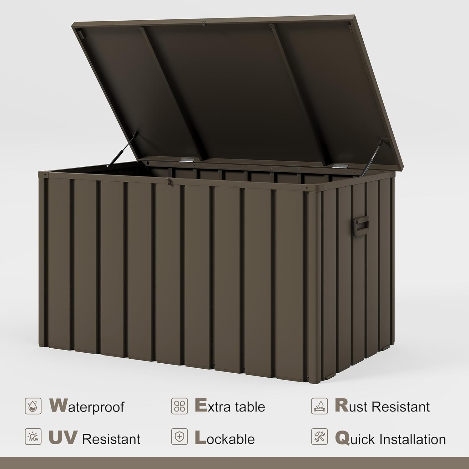 PURPLE LEAF Outdoor Deck Box 120 Gallon Waterproof Lockable Storage Box Container with Lid Deck