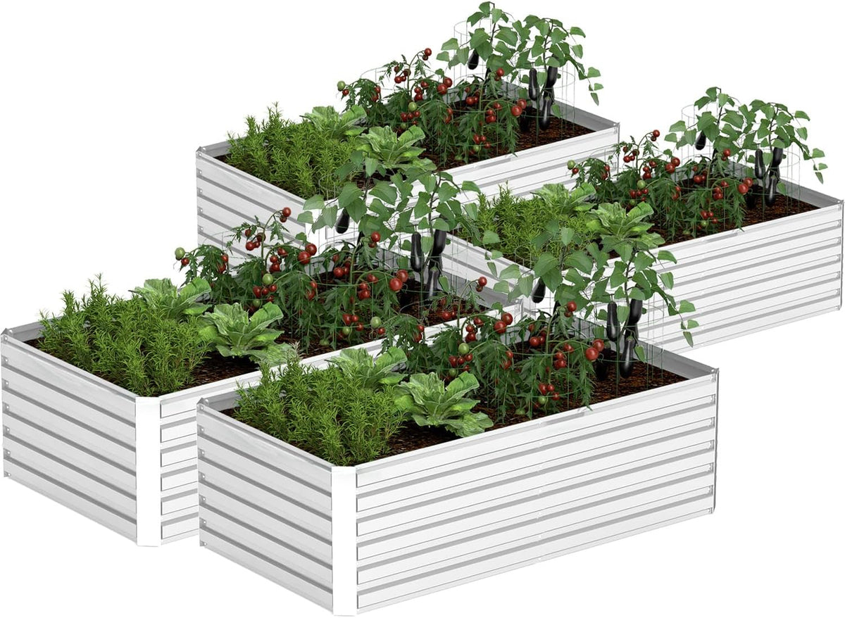 8x4x2 ft Outdoor Raised Garden Bed, Large Metal Planter Raised Beds, Planters for Outdoor Plants