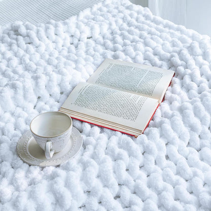 Chunky Knit Blanket - Luxury Soft Cozy 40 * 50 Throw Blanket,100% Woven Blanket Rope Knot Throw
