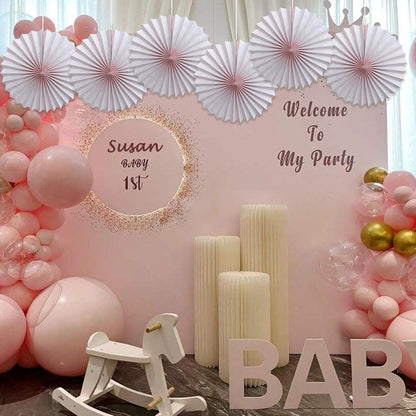 Pink Birthday Decorations,DIY Pink Paper Fans Hanging Decoration ,Party Supplies Party Fans 16in