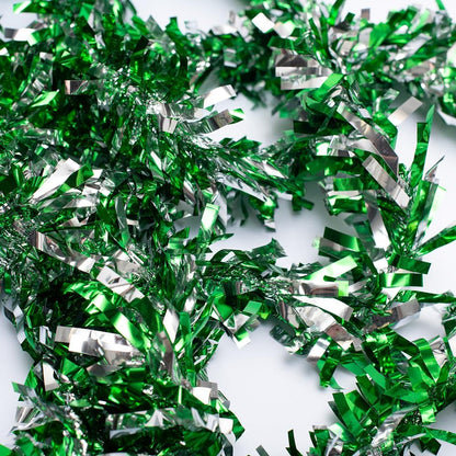 Anderson's Green & Silver Sparkle Glitter Metallic Tinsel Twist for Trailer Or Golf Cart, 4 inches