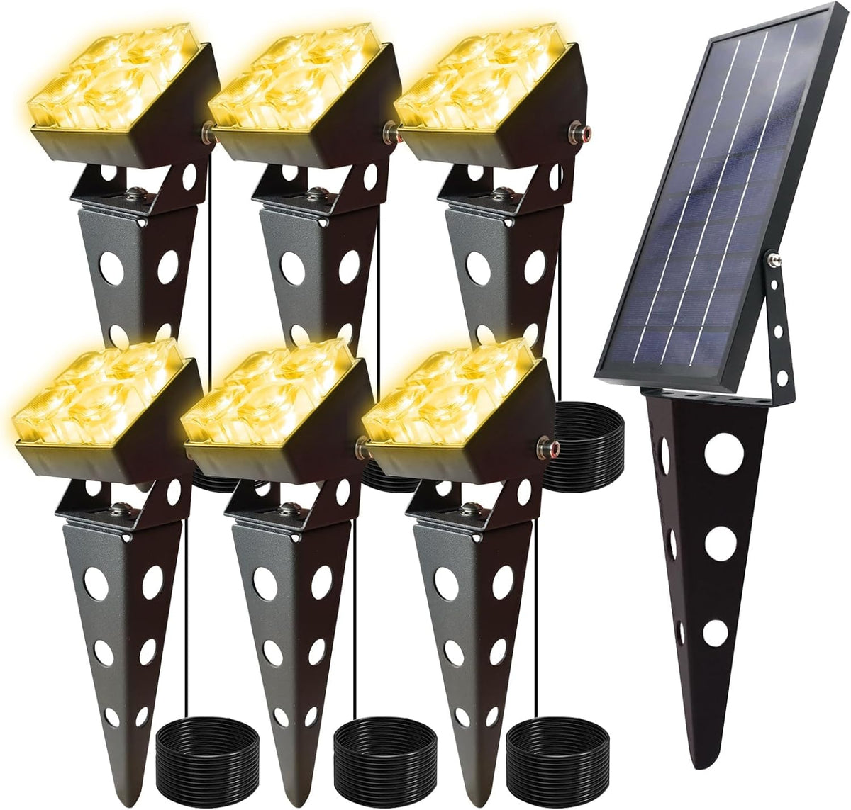 Solar Spot Lights Outdoor Waterproof IP65 Landscape Spotlights with Metal Stake Total 84ft Cable