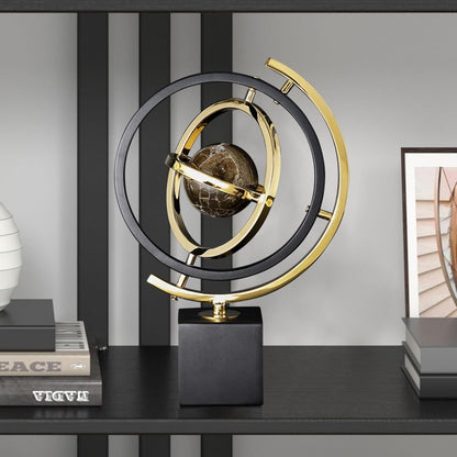 homary Modern Sculpture Decor Abstract Art Decoration Metal Globe Ornament Living Room Decor with
