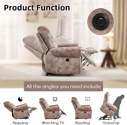 EBELLO 3 Pieces Reclining Couch Furniture Set for Living Room, Double 1 Seat Power Recliner Chair
