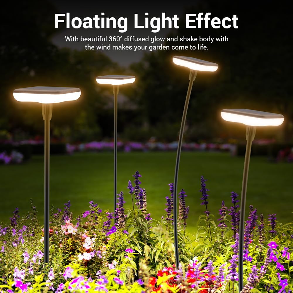 Solar Lights Outdoor Garden 4 Pack Solar Pathway Light 31" Tall Solar Landscape Lights 34LM Bright