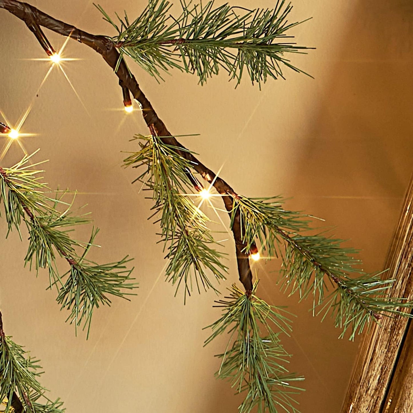 Birchlitland Lighted Pine Garland Battery Operated with Timer 6FT 48 LED Fairy Lights, Christmas