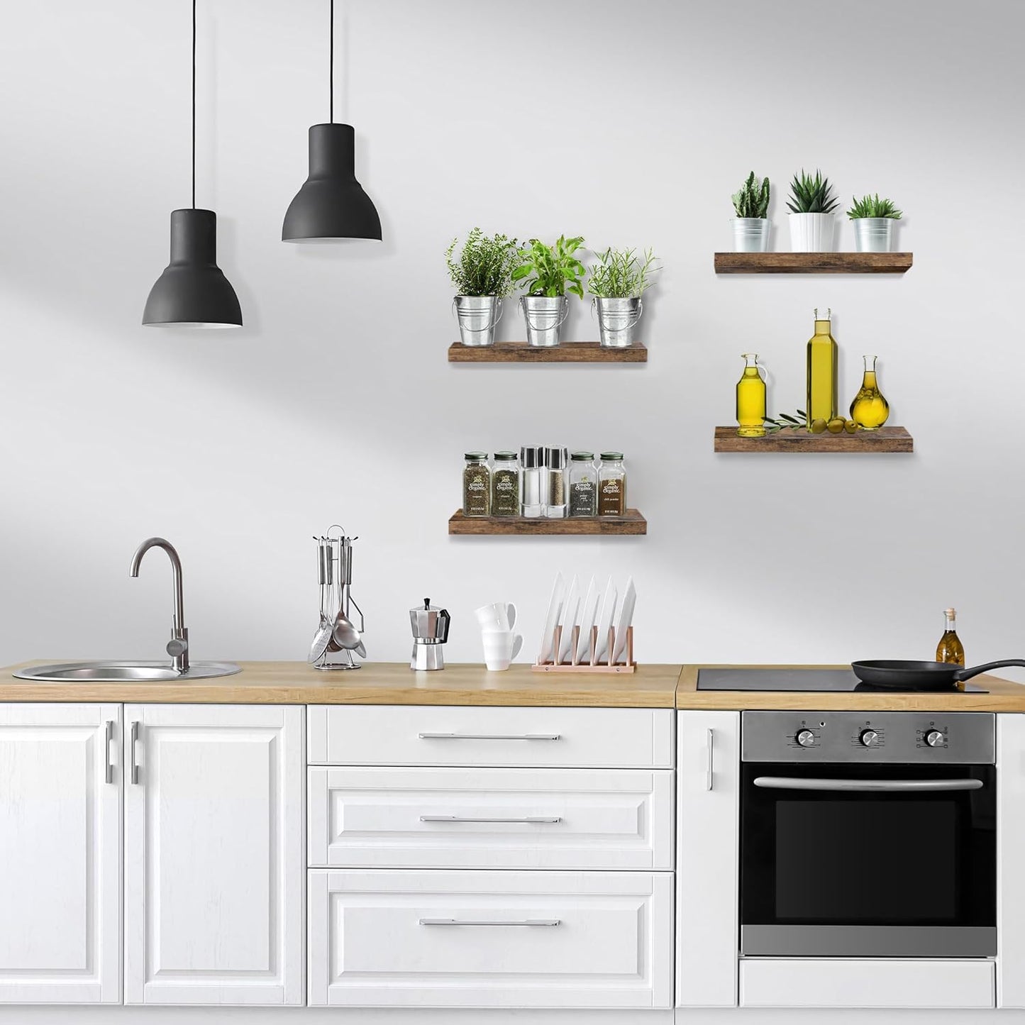 Sorbus Floating Shelves for Wall, Bathroom Shelves Wall Mounted for Kitchen, Bedroom, Living Room