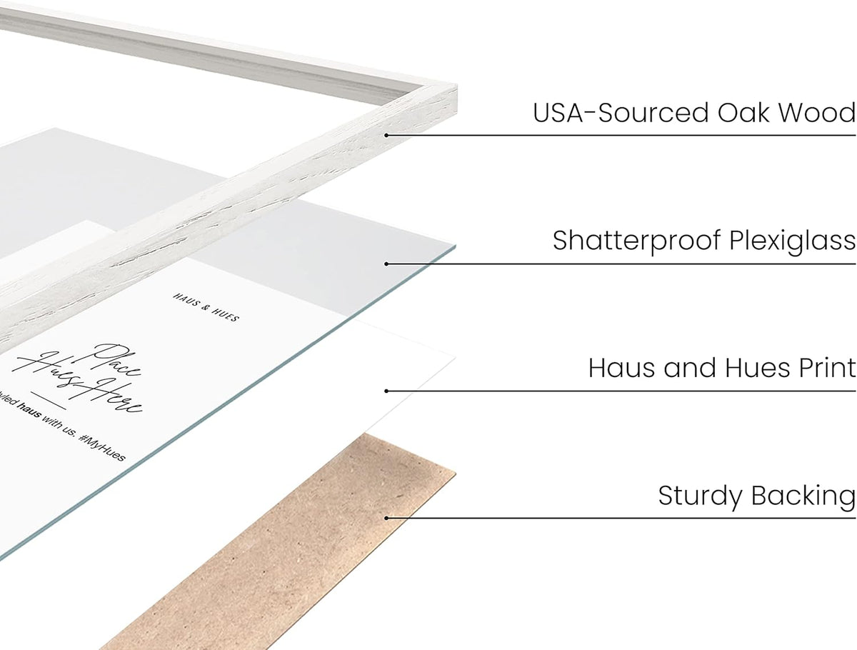 HAUS AND HUES Set of 3 Wood Picture Frames 8.5 X 11 - Wood Picture Frames 8.5 X 11 Document Frames