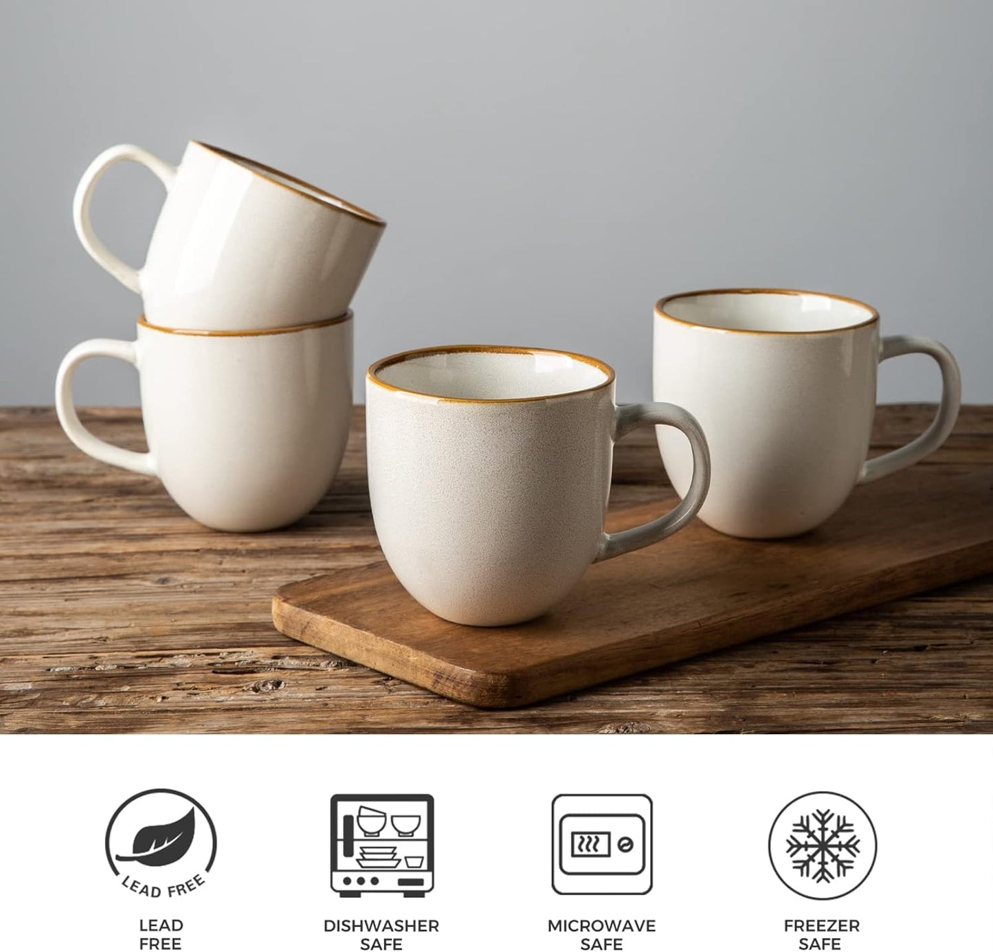 AmorArc 12oz Coffee Mugs, Ceramic Coffee Mugs set of 6 for Man, Woman, Dad, Mom, Modern Coffee Mugs