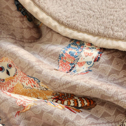 UKELER Flannel Sherpa Throw 80'' x 60''- Cute Colorful Owl Design Soft Plush Flannel Blanket Throws