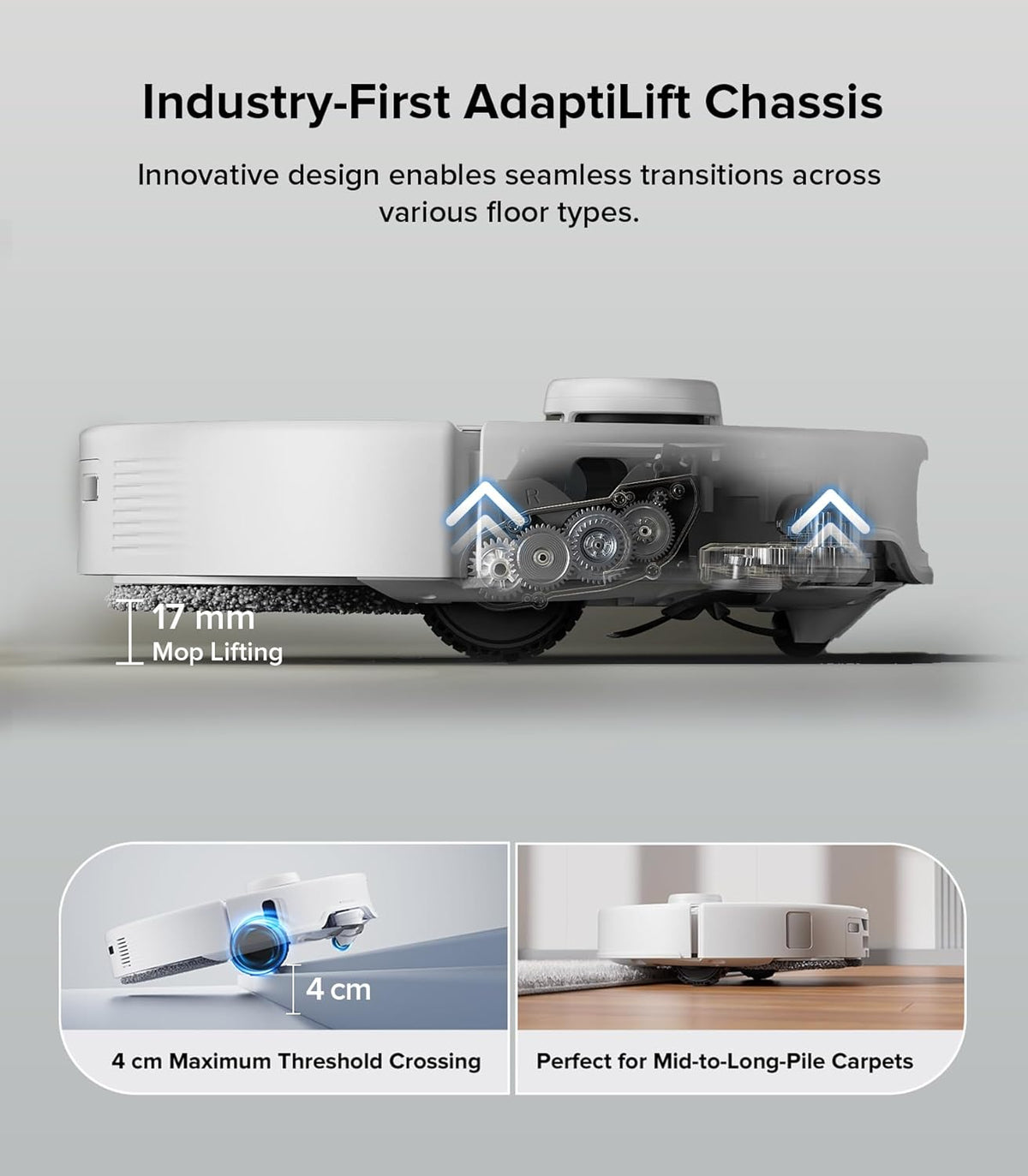 roborock Qrevo Edge Robot Vacuum and Mop, 18,500Pa Suction, Zero-Tangling, AdaptiLift Chassis, Al