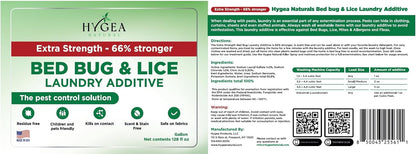 Extra Strength Lice & Bed Bug Laundry Additive - Gentle, Odorless, and Stain-Free Liquid Laundry