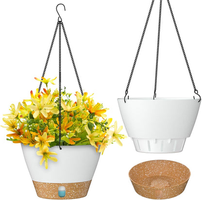 ZMTECH 10 Inch Hanging Planters for Outdoor Plants, Hanging Pots for Plants Indoor with Visible