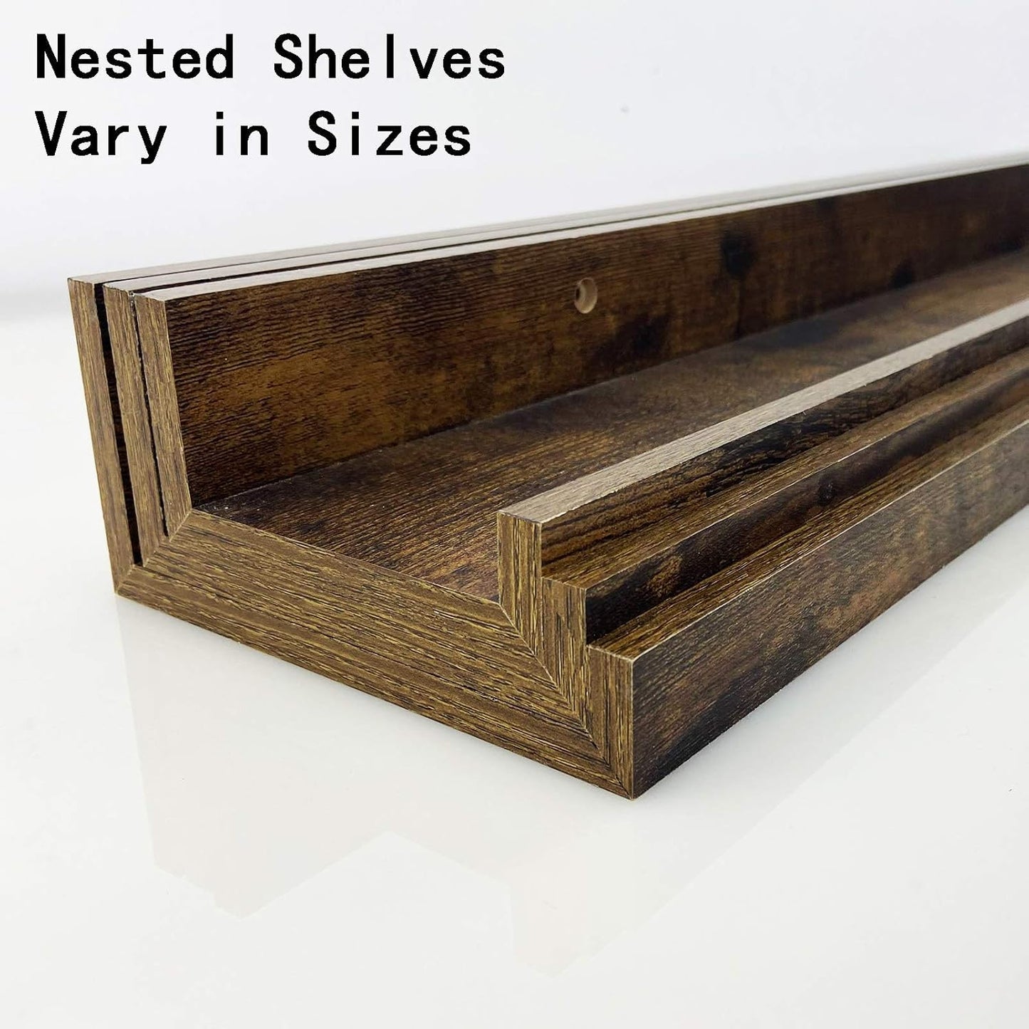 Giftgarden 36 Inch Large Floating Shelves for Wall Set of 3, Rustic Picture Ledge Wall Shelf for