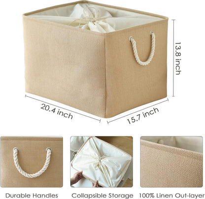 TheWarmHome Storage Bin for Shevles - Extra Jumbo 3Pack 20.5L×15.7W×13.8H inch Organization and