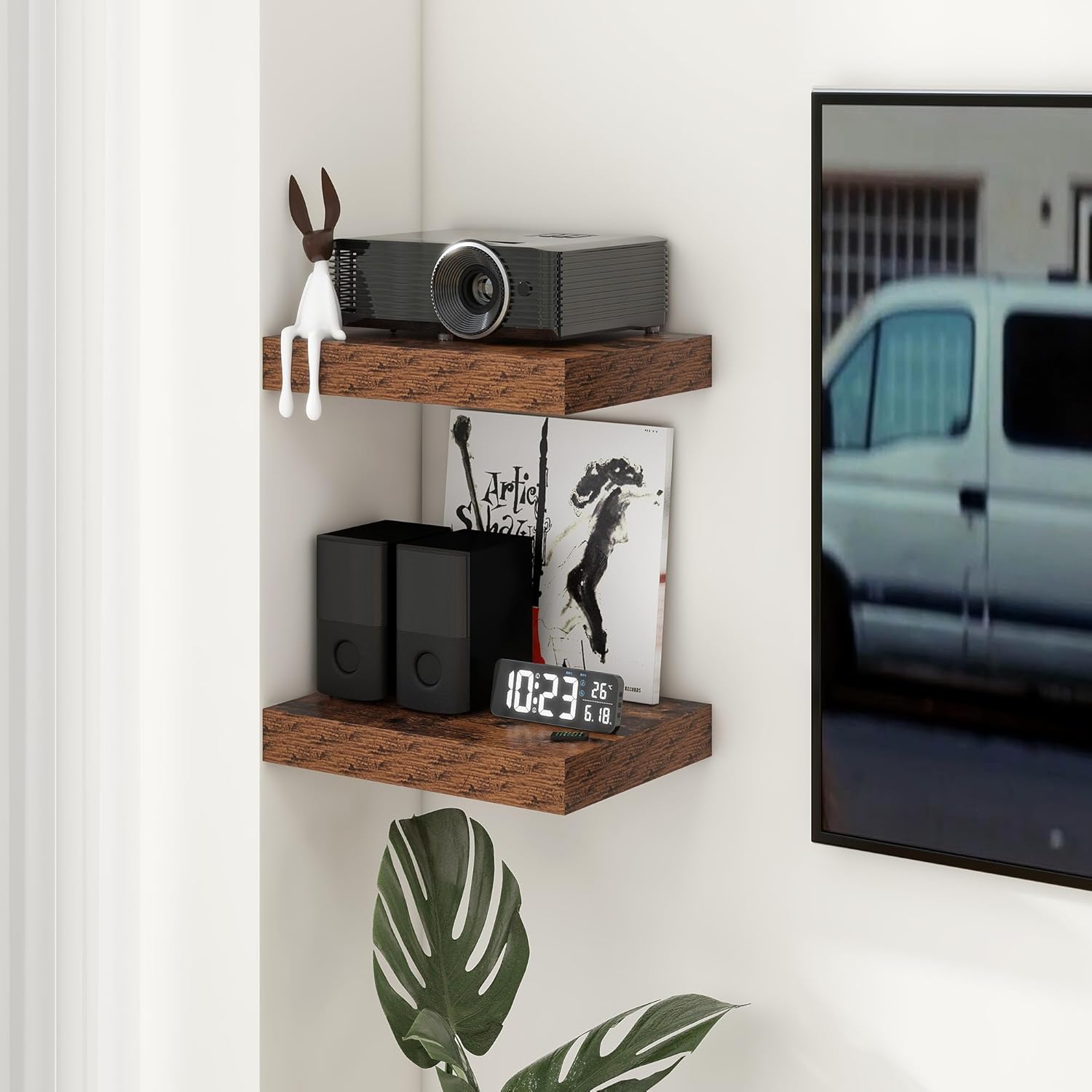 Deep Floating Shelves for Wall | 16 Inch Wide x 12 Inch Deep Floating Shelves Set of 2 | Rustic