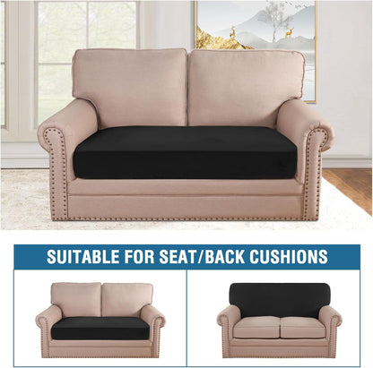 H.VERSAILTEX Velvet Stretch Individual Couch Cushion Cover Plush Slipcover for Loveseat Sofa