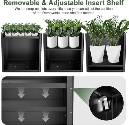 Tall Metal Cube Planter for Outdoor Plants 20" L x 20" W x 20" H, Heavy Duty Steel Rectangular