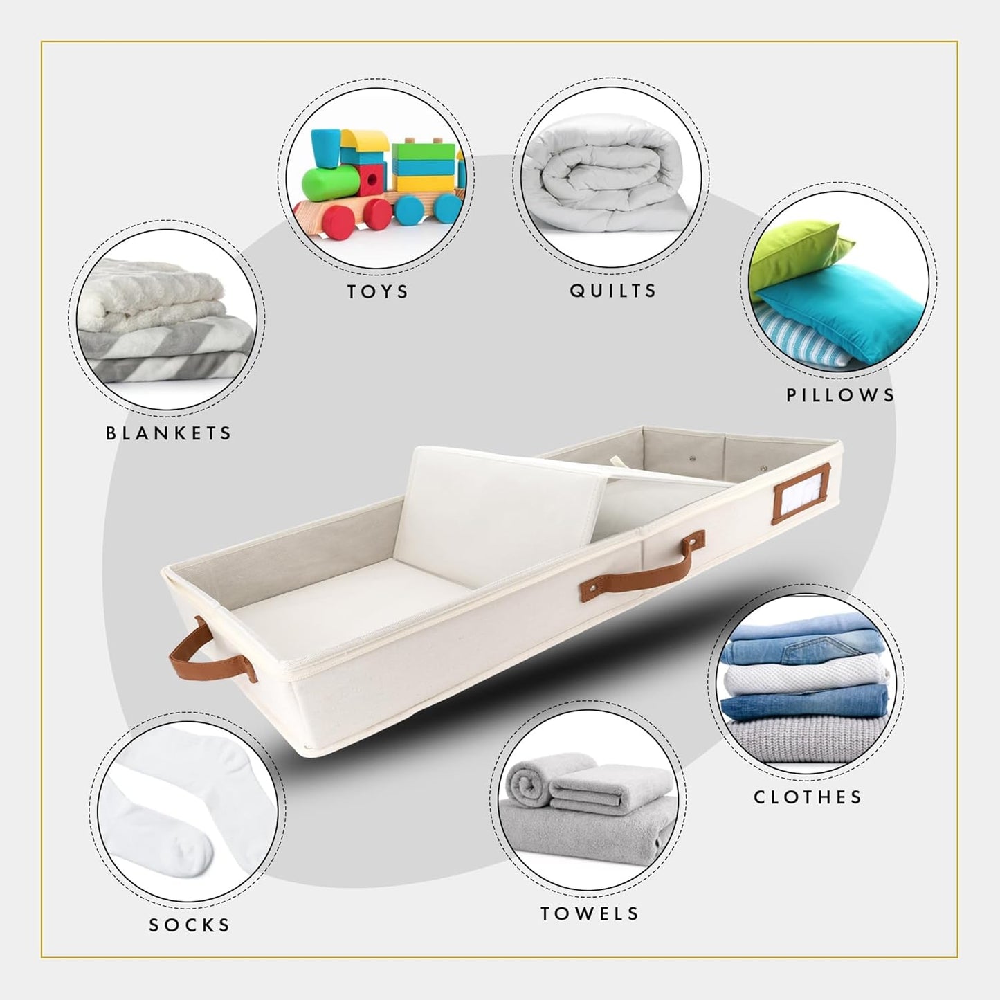 HOMELUX THEORY 2pc Low Profile Under Bed Storage Containers, Thin Under Couch Storage Organizer