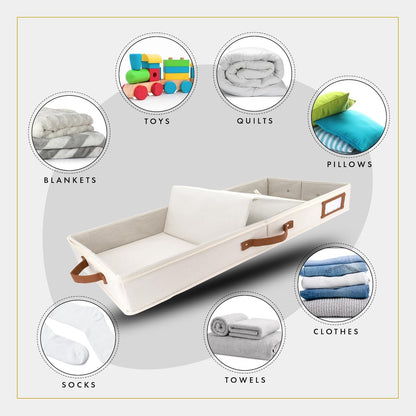 HOMELUX THEORY 2pc Low Profile Under Bed Storage Containers, Thin Under Couch Storage Organizer