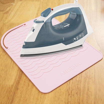 ANGENIL Flat Iron Silicone Mat and Travel Case for Hair Tools - Heat Resistant Mat, Straightener