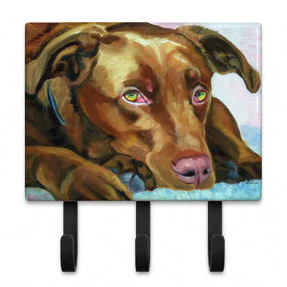 Caroline's Treasures 7420TH68 Chocolate Labrador Waiting Leash or Key Holder, Wall Hooks, Key Hooks