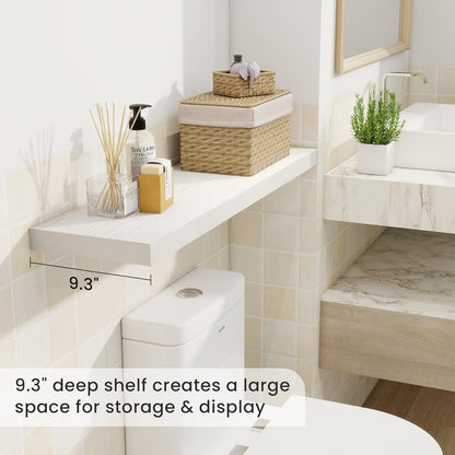 36 Inch Floating Shelves, 9.3 Inch Deep Rustic Wall Shelves - Extra Deeper Wall Mounted Storage