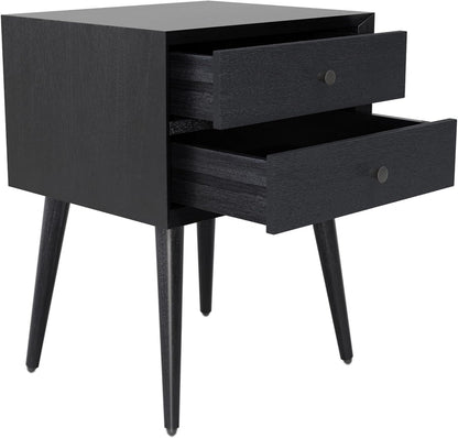 Christopher Knight Home Accent Bedside End Table, Acacia Wood Nightstand Side Table, Storage with 2