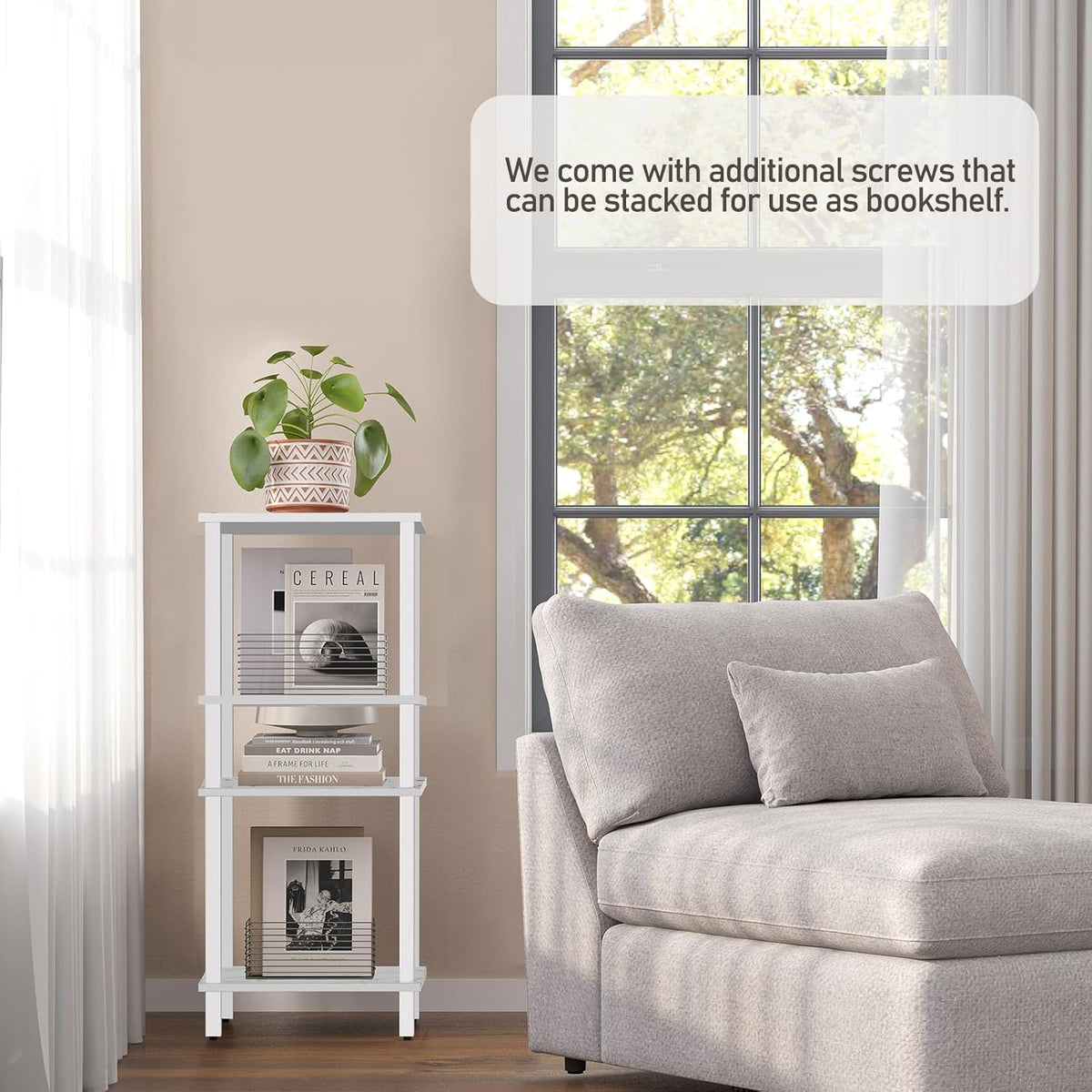 TUTOTAK End Table with Charging Station, Small Side Table with Outlets, Nightstand Bedside Table