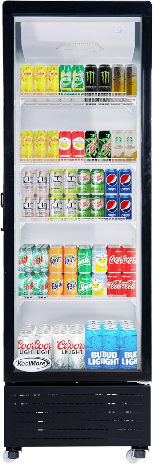 KoolMore KM-MDR-1GD-10C 23 in. One Glass Door Commercial Display Merchandiser Refrigerator Cooler
