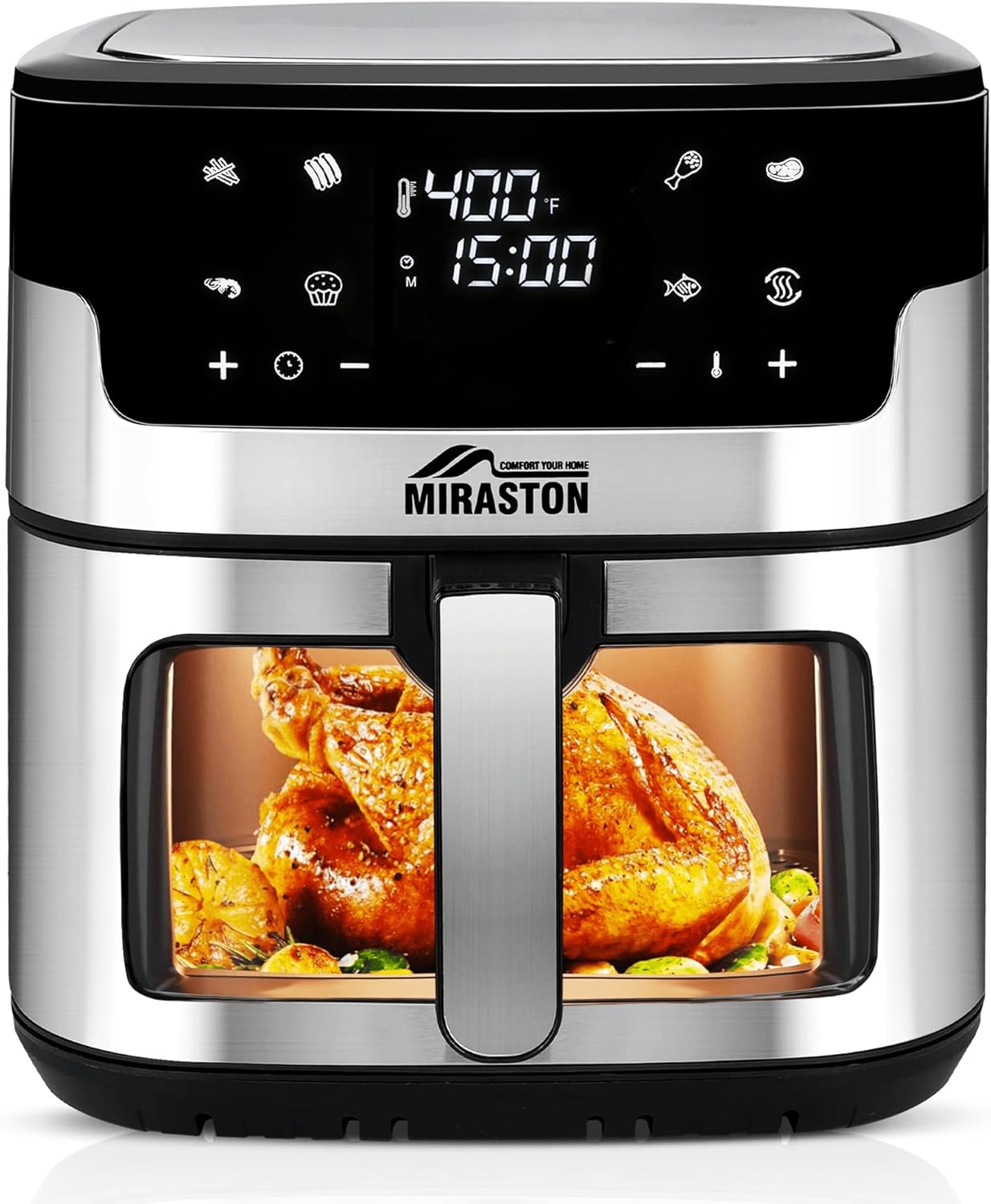 8.5QT Air Fryer, Family Size Digital Air Fryers, Nonstick Square Basket, Smart Touchscreen with
