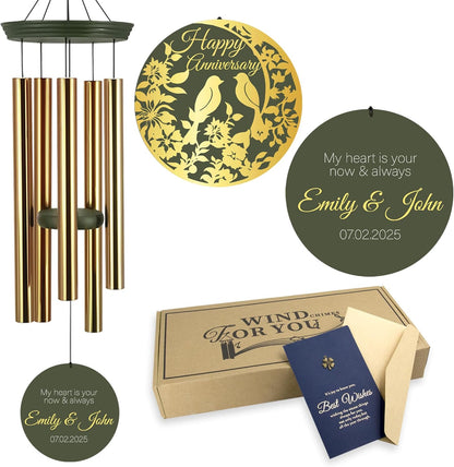 ASTARIN Happy Anniversary Wind Chimes Personalized, Deep Tone Wind Chimes for Memory Day, for