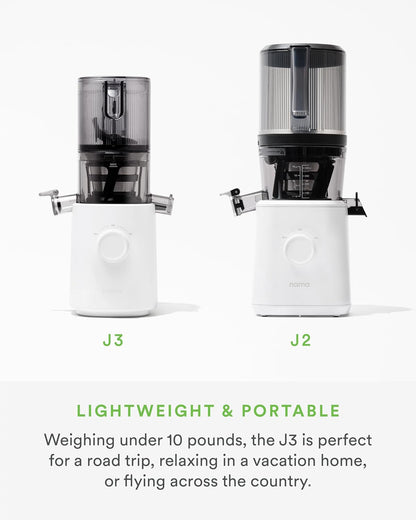 Nama J3 Compact Cold Press Juicer – Space Saving & Self Feeding for Hands-Free Operation