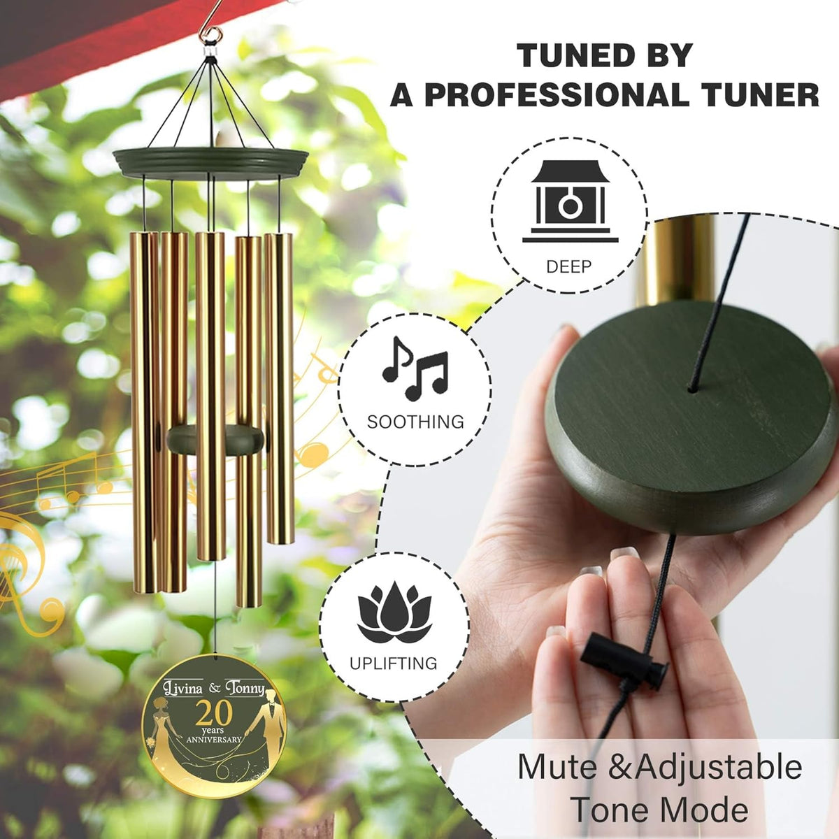 ASTARIN Wedding Memory Day Gifts Wind Chimes Customized, Personalized Wind Chimes 2025, for Couple